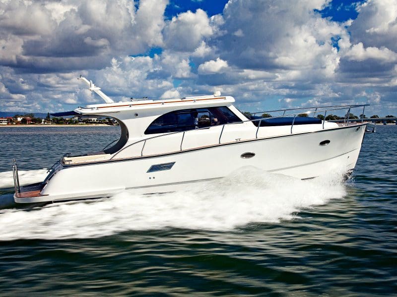 Terrara Motor Yachts: Luxury yacht model Terrara 36 speeding through water